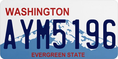 WA license plate AYM5196