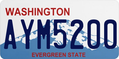 WA license plate AYM5200