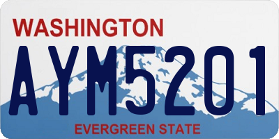 WA license plate AYM5201