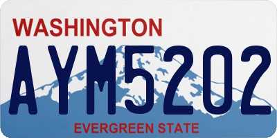 WA license plate AYM5202