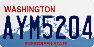 WA license plate AYM5204