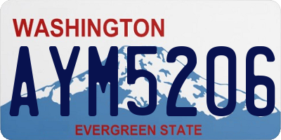 WA license plate AYM5206