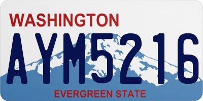 WA license plate AYM5216