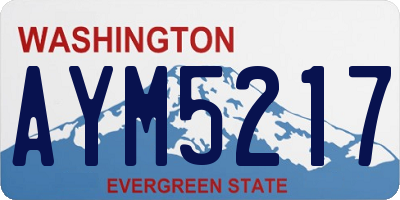 WA license plate AYM5217