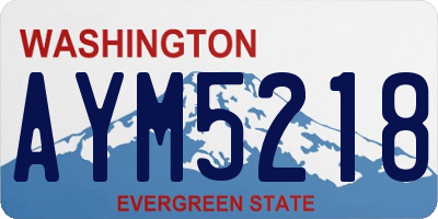 WA license plate AYM5218