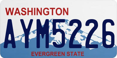 WA license plate AYM5226