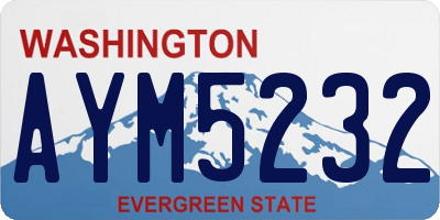 WA license plate AYM5232