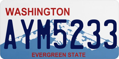 WA license plate AYM5233