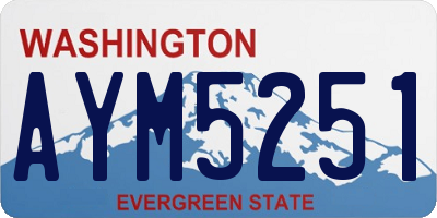 WA license plate AYM5251