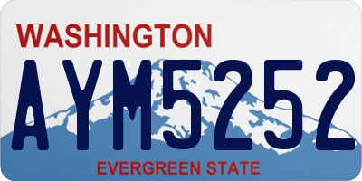 WA license plate AYM5252