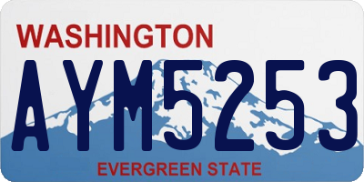 WA license plate AYM5253