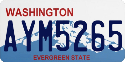 WA license plate AYM5265