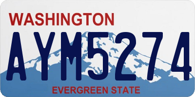 WA license plate AYM5274