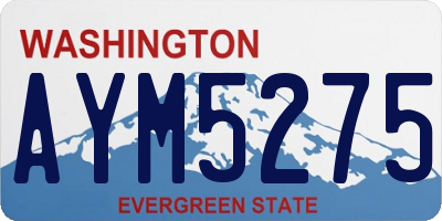 WA license plate AYM5275