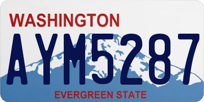 WA license plate AYM5287