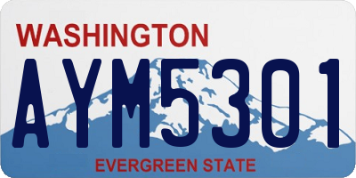 WA license plate AYM5301