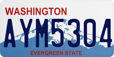 WA license plate AYM5304