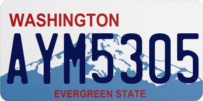 WA license plate AYM5305