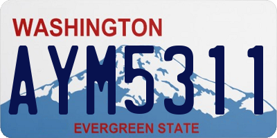 WA license plate AYM5311