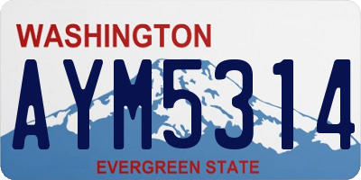 WA license plate AYM5314