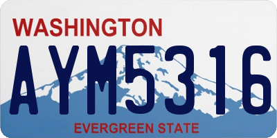WA license plate AYM5316