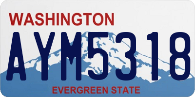 WA license plate AYM5318