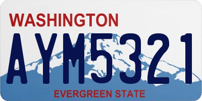WA license plate AYM5321