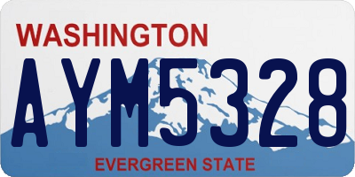 WA license plate AYM5328