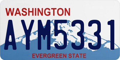 WA license plate AYM5331