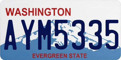 WA license plate AYM5335