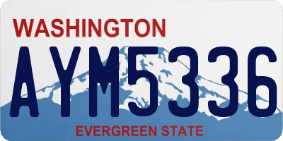 WA license plate AYM5336