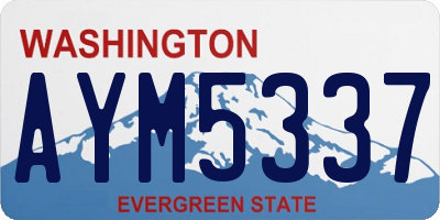 WA license plate AYM5337