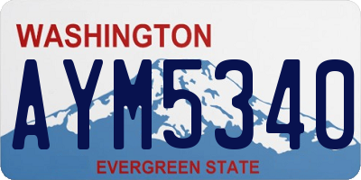 WA license plate AYM5340