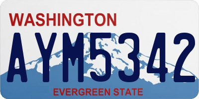 WA license plate AYM5342