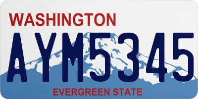 WA license plate AYM5345