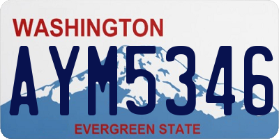 WA license plate AYM5346