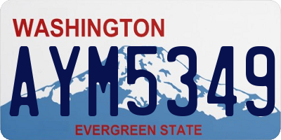 WA license plate AYM5349