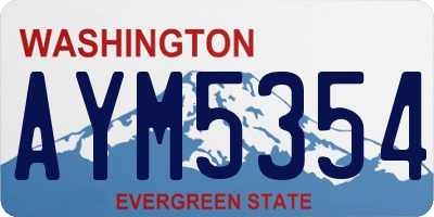 WA license plate AYM5354