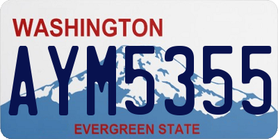 WA license plate AYM5355
