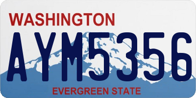 WA license plate AYM5356