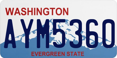 WA license plate AYM5360