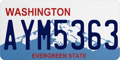 WA license plate AYM5363