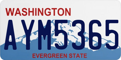 WA license plate AYM5365