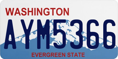 WA license plate AYM5366