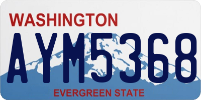 WA license plate AYM5368