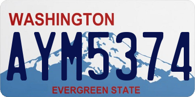 WA license plate AYM5374
