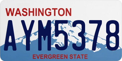 WA license plate AYM5378