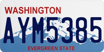 WA license plate AYM5385