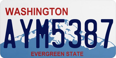 WA license plate AYM5387