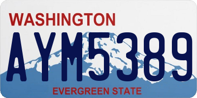 WA license plate AYM5389